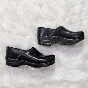Dansko Professional Black Cabrio Clog Comfortable Leather Women's Size 41 / 10.5